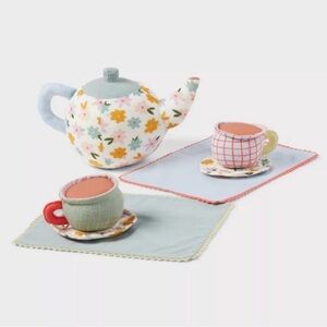 Pillowfort Floral Tea Set Stuffed Toy